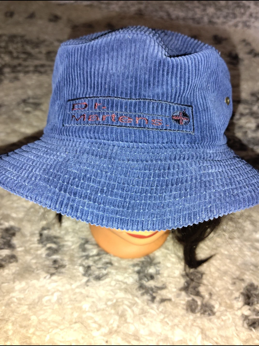 Dr. Martens Navy Corduroy Bucket Hat with Red Logo